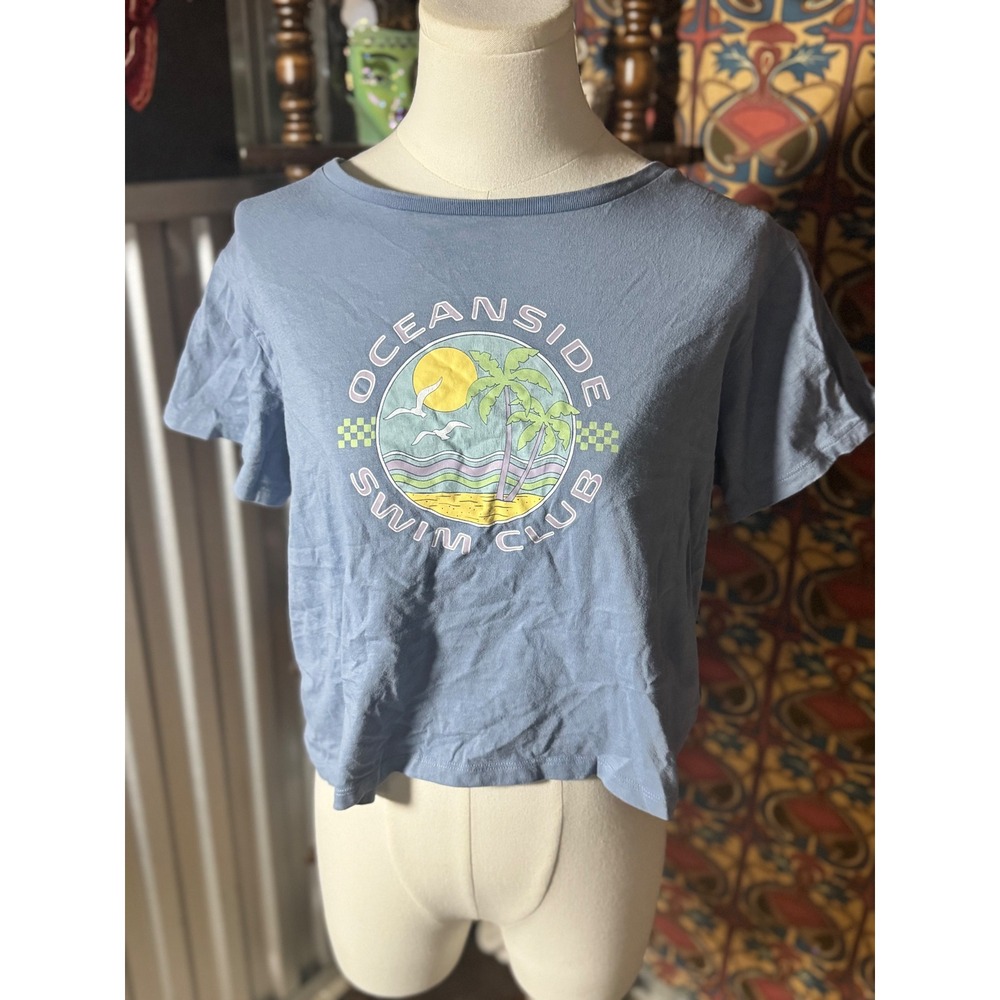 Bixby Nomad Graphic T Shirt Womens L Oceanside Swim‎ Club Blue Tee Top